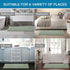 H.VERSAILTEX Non Slip Bath Rugs for Bathroom - Extra Thick Chenille Striped Mats 47" x 17" Sage