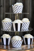 Set of 24 Black and White Cupcake Wrappers for Weddings, Graduations, Birthday Parties, Baby Showers