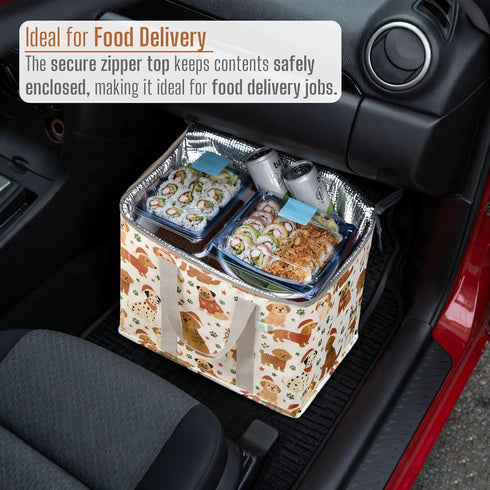 2 Pack 2 Pack) VENO Insulated Cooler Bag for Food Delivery, Reusable Grocery Shopping Bag, Heavy Duty, Large Size