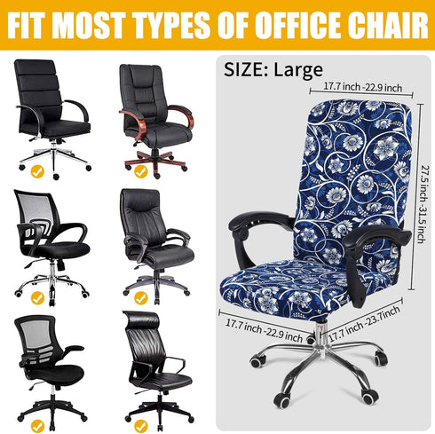smiry Stretch Printed Computer Office Chair Covers, Soft Fit Universal Desk Chair Slipcovers