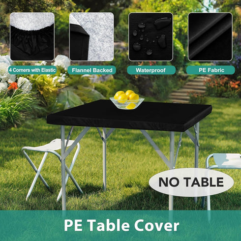 2 Packs 24x24 inch LUSHVIDA Vinyl Card Tablecloth with Flannel Backing - Waterproof Plastic Cover for Picnic Nightstand