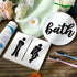 Jetec 2 Pcs 3D Bathroom Signs Decor, Rustic Funny Wooden Unisex Round Restroom Signs for Guest