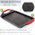 Moss & Stone Griddle Aluminum BBQ, 18x11" Rectangle Grill Pan, Non-stick Flat Top Griddle for Indoor Cooking