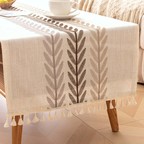 20" 60" SIELUNO Waterproof Coffee Table Cloth, Coffee Table Covers for Living Room Rectangle Cotton Linen Tablecloth
