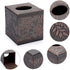Sumnacon Square Leather Tissue Box Cover - Stylish Cube Tissue Box Holder with Magnetic Bottom, Decorative PU Tissue