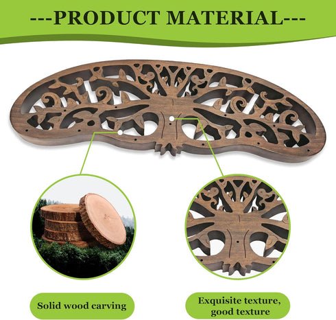 LkNNYY8 11 25 40 Inch Rustic Herb Drying Rack Hanging,Wooden Tree of Life Dried Herb Flowers Rack Wall Art,Home Kitchen
