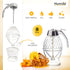 8oz 6" Hunnibi No Drip Glass Honey Dispenser with Plastic Top - Honeycomb-Style Syrup Server and Bee-Themed Storage Jar