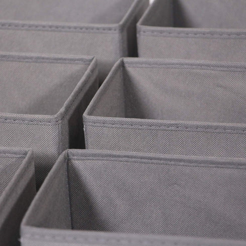 DIOMMELL 9 Pack Foldable Cloth Storage Box - Closet Organizer Fabric Baskets for Clothes, M Grey 090