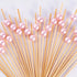 PuTwo Toothpicks for Cocktail Appetizers, Fruits, Dessert, 100 Count, Pink Pearls