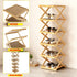 5 Closet(Original Tier Foldable Shoe Rack, Natural Bamboo Space Saving Shoe Storage Organizer,Easy Assembly & Strong