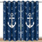 MissHope Nautical Anchor Blackout Curtains Ocean Beach Coastal Beach Theme Home Decoration