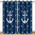 MissHope Nautical Anchor Blackout Curtains Ocean Beach Coastal Beach Theme Home Decoration