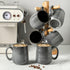 15 OZ Set 6 HASENSE Ceramic Coffee Mugs - Large Coffee Cups of with Handle for Hot Beverages, Porcelain Latte Mugs