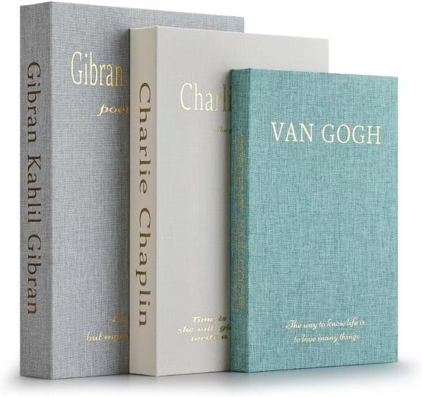 Generic WOWO Luxe Linen Decorative Books-Set of 3 Faux Book with Bookmark, Enhance