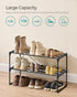 2-Tier 6-9 11.8 26.8 14.6 Inches, ULSA202B01 SONGMICS Shoe Rack, Shoe Organizer, Metal Storage Shelf, Upright or Upside