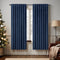 Navy Blue Velvet Curtains 63 Inches Long for Bedroom Nursery Room Darkening