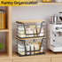 2 Pack Countertop ALOCEO Storage Stackable Kitchen Laundry Organizers with Bamboo Top, Large Trash Bag Holder and Small