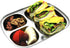 Korean Stainless Steel Divided Plates, Kids Tray, BPA Free 3 Compartment Plate, Set of 2 Silver