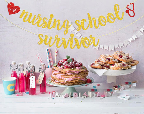 Congrats Nurse Graduation Banner - Nursing School Survivor