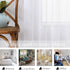 Snow White Linen Sheer Curtain Panel - 72" Long Faux Linen Window Treatment Drape, Sets of 2, 54x72 Inch
