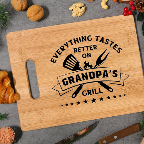 Gifts for Grandpa, Best Grandpa Birthday Gifts - Personalized Bamboo Cutting Board Gift for Grandpa Grandfather Papa, Cool Fathers Day, Christmas or Birthday Gifts for Grandpa by GiftyTrove