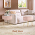 4 Seventable Vanity Stool Chair with Storage, Teddy Velvet Soft Ottoman, Metal Legs with Anti-Slip Feet, Furry Padded