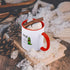 3dRose 11oz Two Tone Red Coffee Mug - Rawr Means I Love You in Dinosaur Design