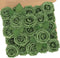 N&T NIETING 25pcs Artificial Roses Foam Flowers with Stems for DIY Cake Decoration, Army Green