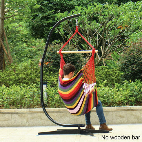 Hammock Hammock 300Lbs Hammock Chair Hanging Rope Swing Seat for Indoor Outdoor, Sturdy Cotton Weave Swing, Max Hanging