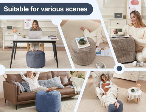 20x15 WSOFRLAC Small Pouf Ottoman Foot Rest Footstool and Ottomans Small for Couch Foot Stools for Living Room Boho