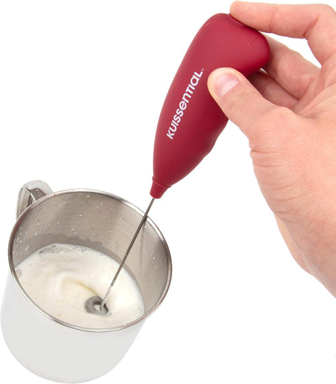 Slickfroth 2.0 Electric Stainless Steel Milk Frother - Powerful Handheld Battery Operated Foam Maker for Coffee, Latte,
