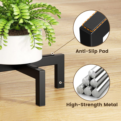 3.6 bussdis Plant Stand Holder Single Plant Riser For Indoor Outdoor Flower Pot Stand Tall IN Metal Black