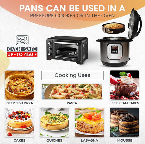 RFAQK 100pcs Cake Pan Sets for Baking, 3 Non-Stick Springform Pans Set, Icing Tips, Cake Leveler