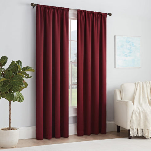 ECLIPSE Solid Thermapanel Room Darkening Curtain, 1 Panel, 54" x 84", Merlot