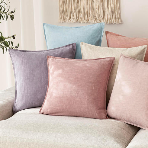 Pack 2, 26 26 Inch Foindtower of Decorative Linen Soild Throw Pillow Covers Soft Accent Cushion Euro Case Boho
