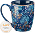 Christian Art Gifts Blue Bible Verse Mug, Floral Faith Ceramic Coffee Mug w/Gold Trim & Psalm 20:4