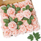 AmyHomie 25pcs Blush Pink Artificial Roses with Stem for DIY Wedding Bouquets, Centerpieces, Party Decorations