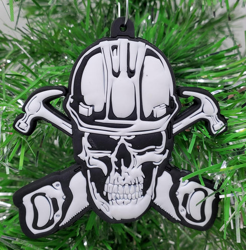 Skull Guy Ornament - Construction Craftsman Handyman Builder DIY Tool