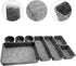 8pcs Drawer Organizers, Grey Separators and Storage Box, Foldable Drawer Dividers for Tool Containers, Toy Basket