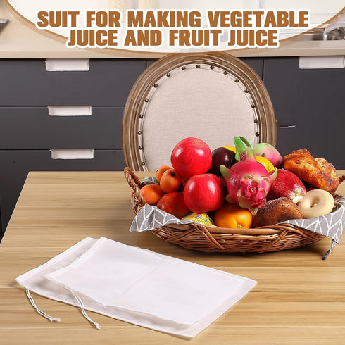 3 (48 Pack) Boao Nut Milk Bags - Reusable Food Strainer Bags with Fine Mesh Nylon Drawstring, Sizes