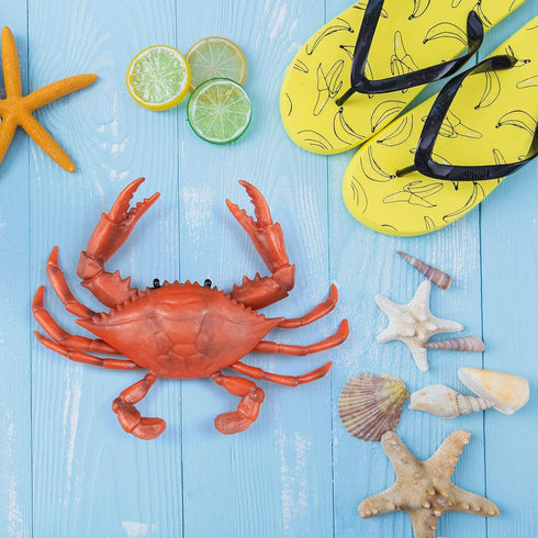 2-Pack) AUEAR, Plastic Crab for Decor Artificial Sea Life Creatures, Simulated Animal Home Party Creative Gift (Red