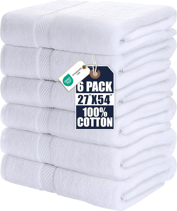 Utopia Towels 6 Pack Bath Towel Set (27 x 54 Inches), 500
