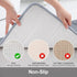 Buganda Memory Foam U-Shaped Contour Toilet Rugs, Non Slip Absorbent Bathroom Mats, 24" x 24", Grey