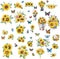 CRASPIRE 8 Sheets Sunflower Window Stickers - Spring Summer Theme Butterfly Clings for Home Decor