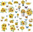 CRASPIRE 8 Sheets Sunflower Window Stickers - Spring Summer Theme Butterfly Clings for Home Decor