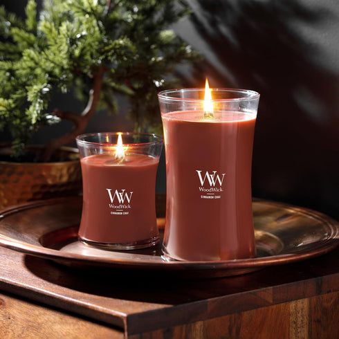 WoodWick Large Cinnamon Chai Hourglass Candle - Premium Soy Blend Wax with Pluswick Innovation, Made in USA