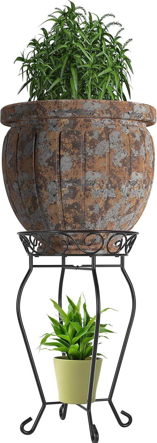 Yimobra Tall Plant Stand Indoor Outdoor, 200LB Hold Up Metal Flower Plant