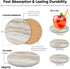 Veyro Set 6 Ceramic Coasters of Absorbent Stone Drink Coasters with Holder, Non-Slip Cork Backing, Modern Marble Look