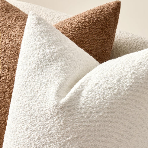 Pack 2, 22 22 Inch, Cozy EMEMA of x Textured Boucle Throw Pillow Covers Soft Accent Solid Cushion Cases Decorative