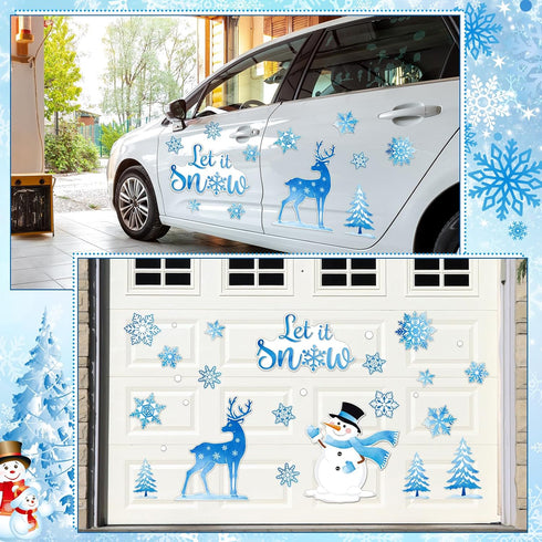 29 Pcs Let It Snow Refrigerator Magnet, Decorative Winter Wonderland Fridge Decorations for Xmas Garage Door Decor